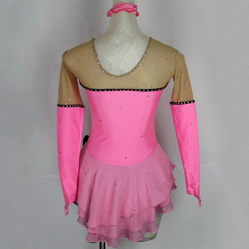 Индивидуальный костюм для катания на коньках платье фигурного гимнастики юбка