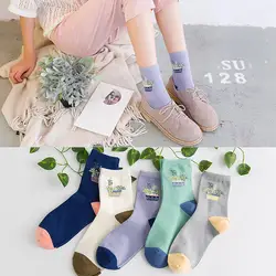 Корейские маленькие чистые и свежие женские модные хлопковые носки цветочный узор хлопковые носки короткие носки милые носки забавные