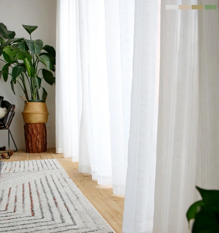 CITYINCITY Tulle kitchen Curtains for living room bedroom Jacquard home decor silver yard sheer luxury white curtain for room 1