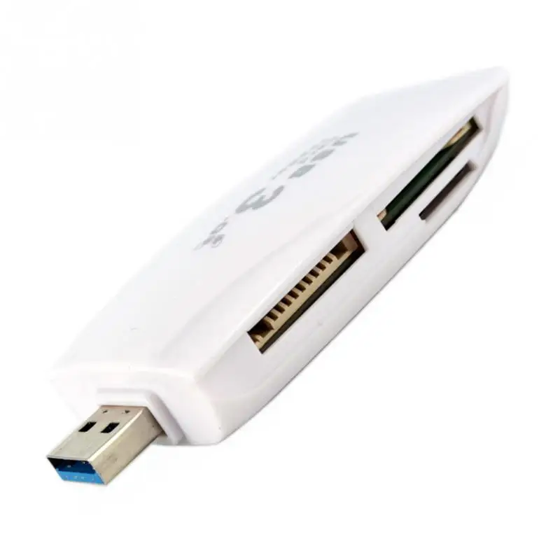 USB 3,0 многофункциональный считыватель карт памяти 4 в 1 адаптер высокоскоростной/микро - Цвет: Белый
