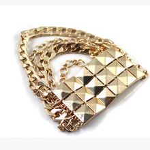 Большой европейский стиль персонализированные Горячие многослойные цепи широкий геометрический эластичный браслет B1244