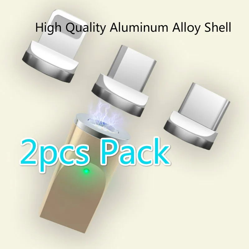 

2pcs pack Magnetic Cable adapter LED light transfer connector micro usb adapter IOS andriod type C adpater for iphone samsung