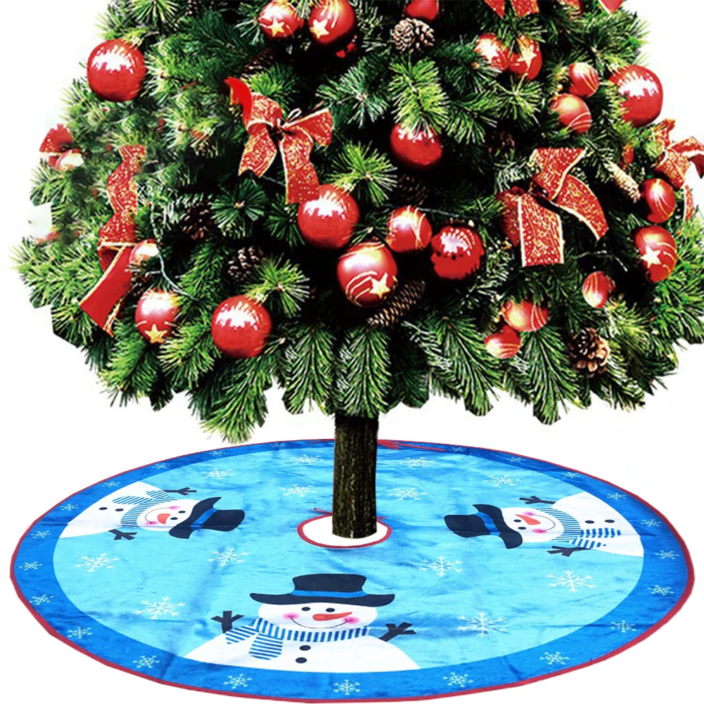 Синяя новая елка и снеговик юбка Рождественская елка фартук высокого качества фланелевые украшения для дома Открытый Декор