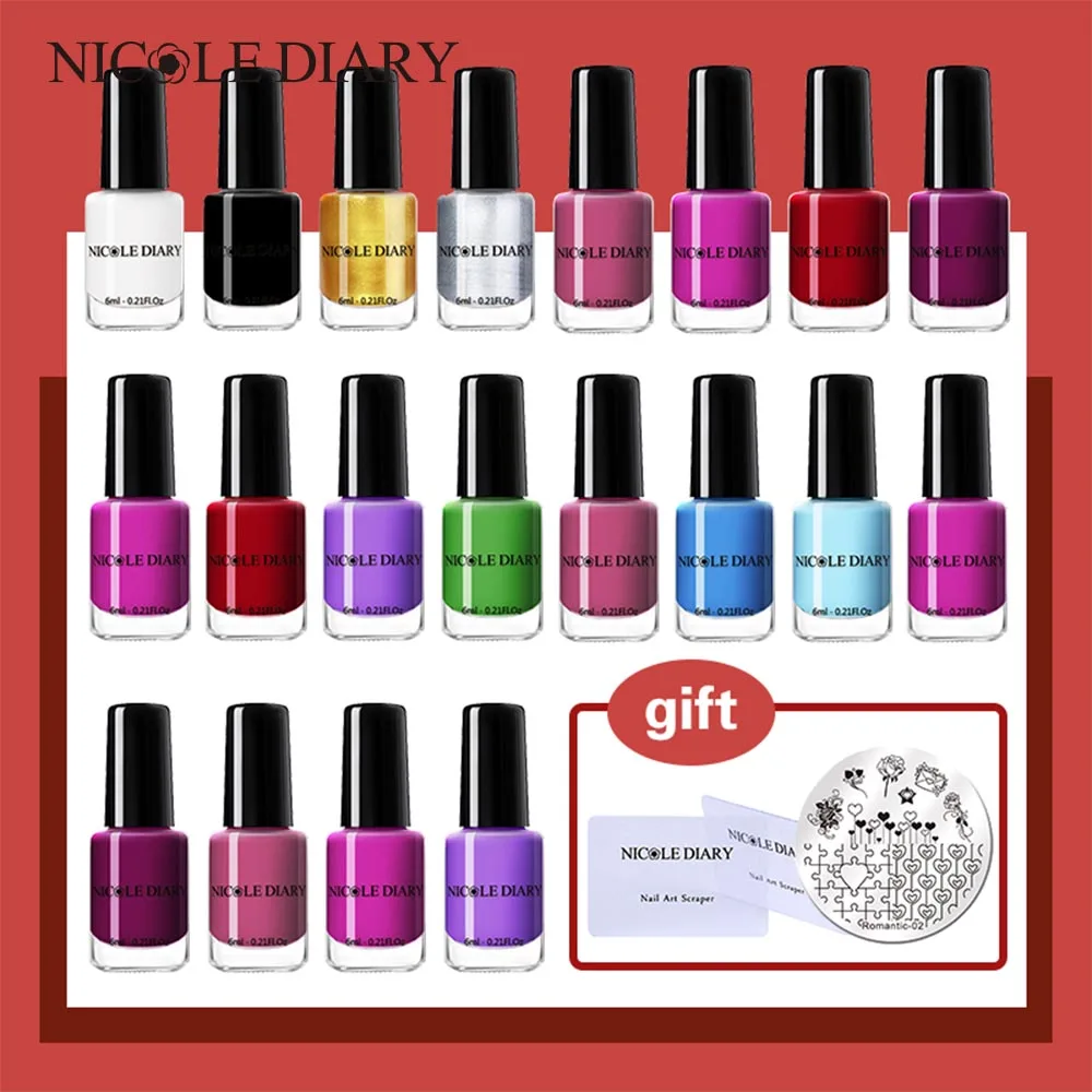 

NICOLE DIARY 4pcs/set Nail Art Stamping Polish Stamp image Stamping Nail Manicure Polish Beauty Nail Art Decoration Tools