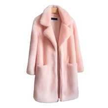 Зимнее женское пальто, новинка, 2XL, искусственный мех, норка, средней длины, женское, тонкое, однорядное, темное, с пряжкой, плюшевое, теплое, плотное, пальто, s98