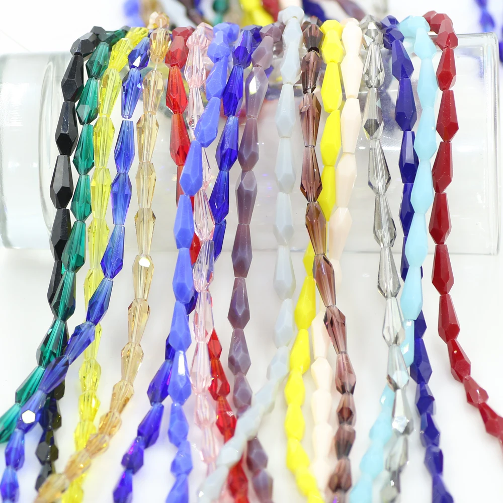 

ZHUBI 48Pcs 6*14mm Glass Spacers Charms Crystals For Jewelry Making Long Bugle Beads diy Fashion Jewelry Womens Accessories
