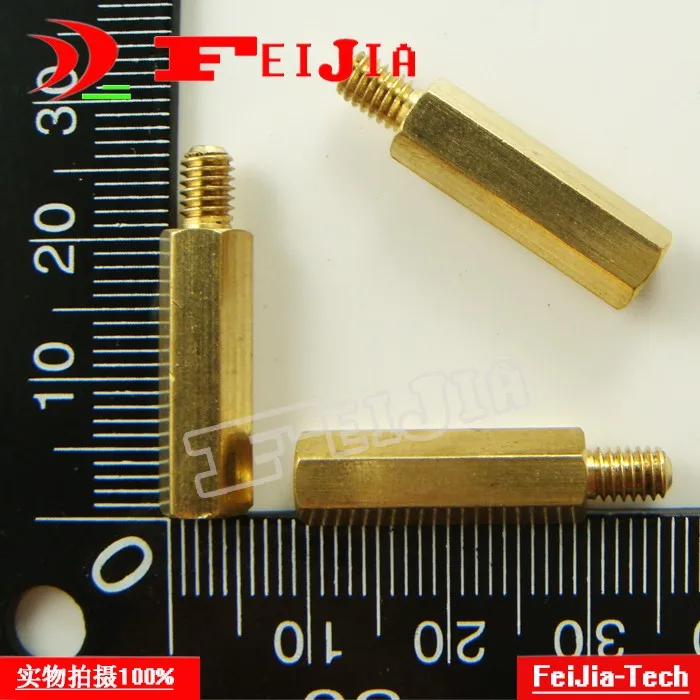 

Free shipping 10PCS/LOT M4*20+6mm hexagonal copper pillars single head interval columns Brass Hardware Fasteners Bolts