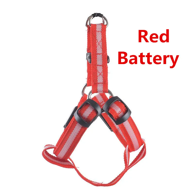 Полосатый светодиод для домашних собак светильник жгуты pet ремень светящийся жгут для собак средних и больших собак USB Перезаряжаемый C02 - Цвет: red battery