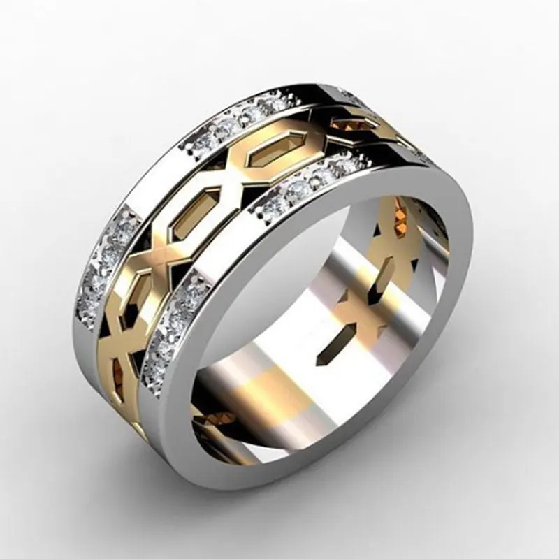 

Yobest Luxury AAA Cubic Zirconia Ring Jewelry Wholesale Gold/Silver Color Trendy Party Gift Round Rings Women/Men Jewelry