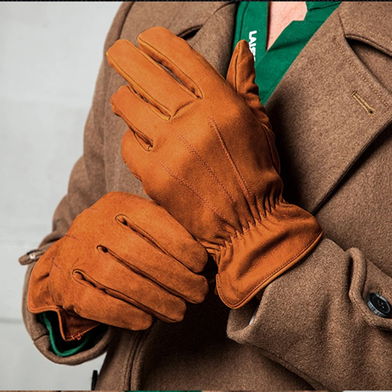 2019 New Genuine Leather Gloves Male Nubuck Cowhide Gloves Fashion Keep