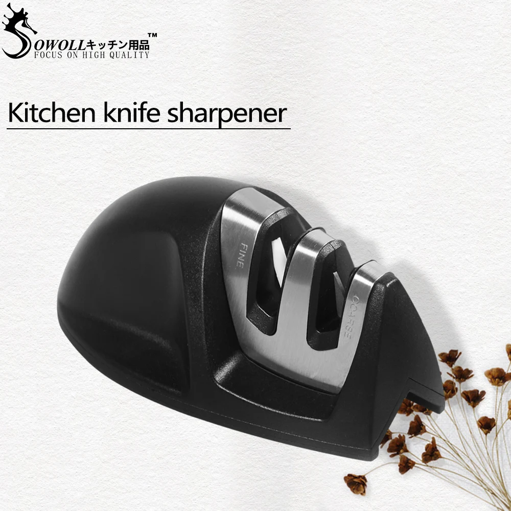 

Sowoll Edge Grip 2 Stages Knife Sharpener For Straight Knives Professional Sharpens Dull Knives Quickly Compact Safe Easy To Use