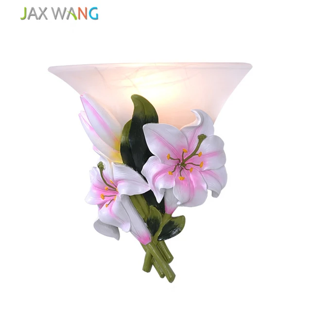 European style Petals Wall Lamp Flower Wall Sconce Bedroom Wall Lights
