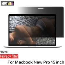 Полный Экран конфиденциальности фильтрующие экраны Защитная пленка для MacBook pro 15 дюймов- модель ноутбука A1707 A1990 с Touch Bar