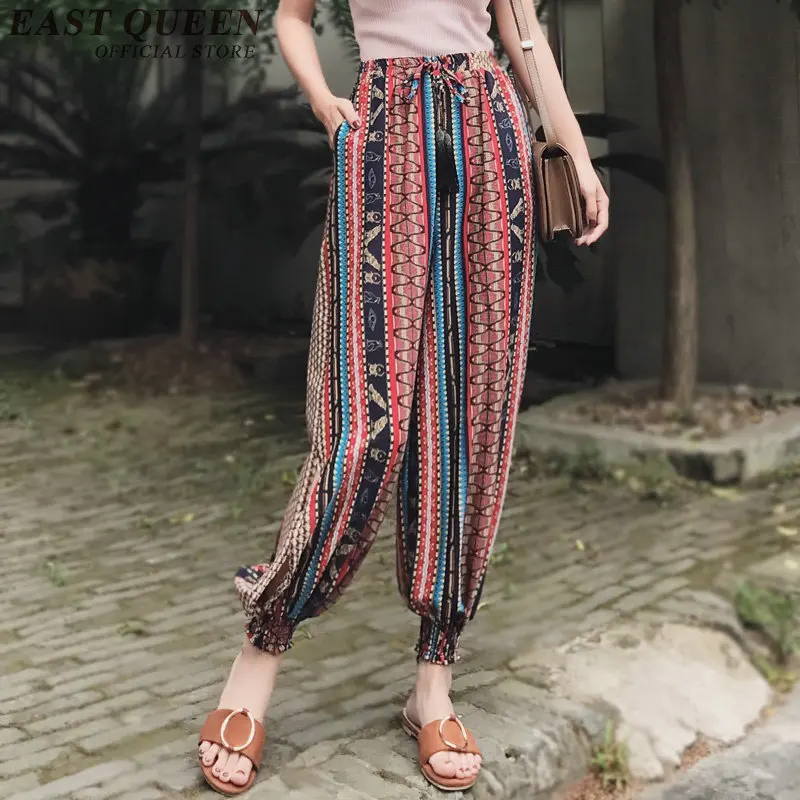 2019 verão hippie roupas calças estilo chique mulheres boho calças