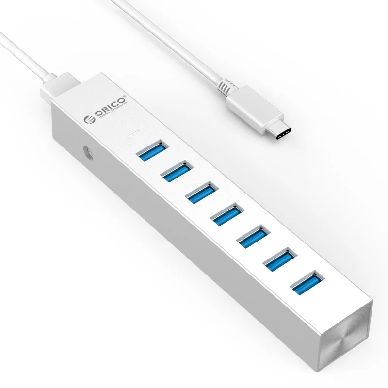 ORICO алюминий 7в1 USB3.0 концентратор супер скорость 5 Гбит передачи данных usb разветвитель для MAC Surface pro 6 huawei Matebook