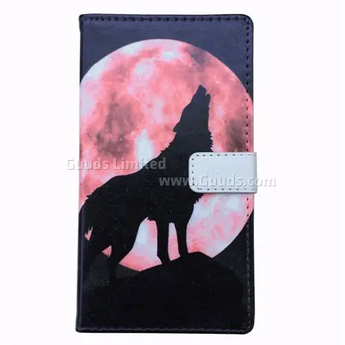 Moon Wolf Leather Wallet Case for Samsung Galaxy S5 G900