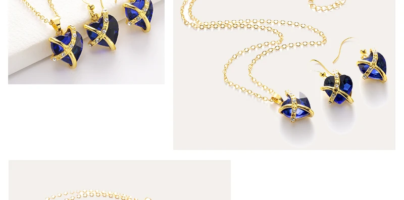 AYAYOO Imitation Crystal Bridal Jewelry Sets Wedding Nigerian African Beads Jewelry Set in Gold Color Earrings And Necklace Set (5)
