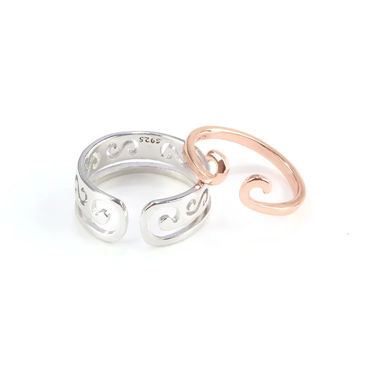 

Golden Supreme Inhibition two-in-one finger ring auspicious clouds hollow out lovers right Ring combination ring