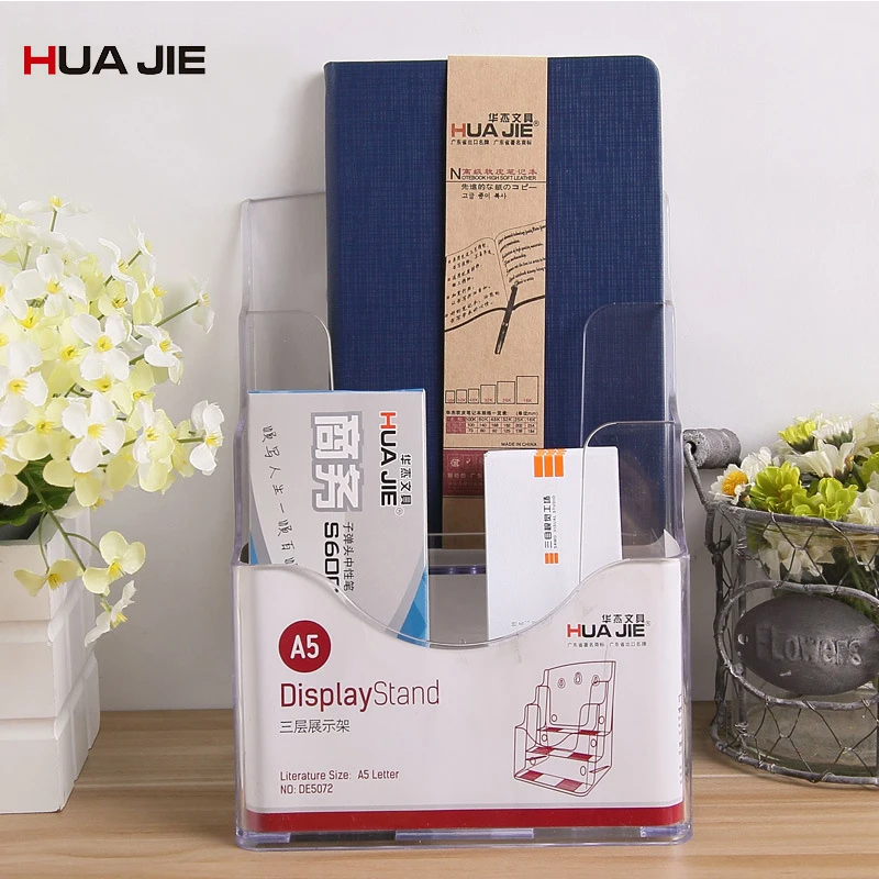 

Transparent Acrylic A5 Display Stand Multi-function Desktop Pen Pencil Holder Desk Organizer Office School Display Rack DE5072