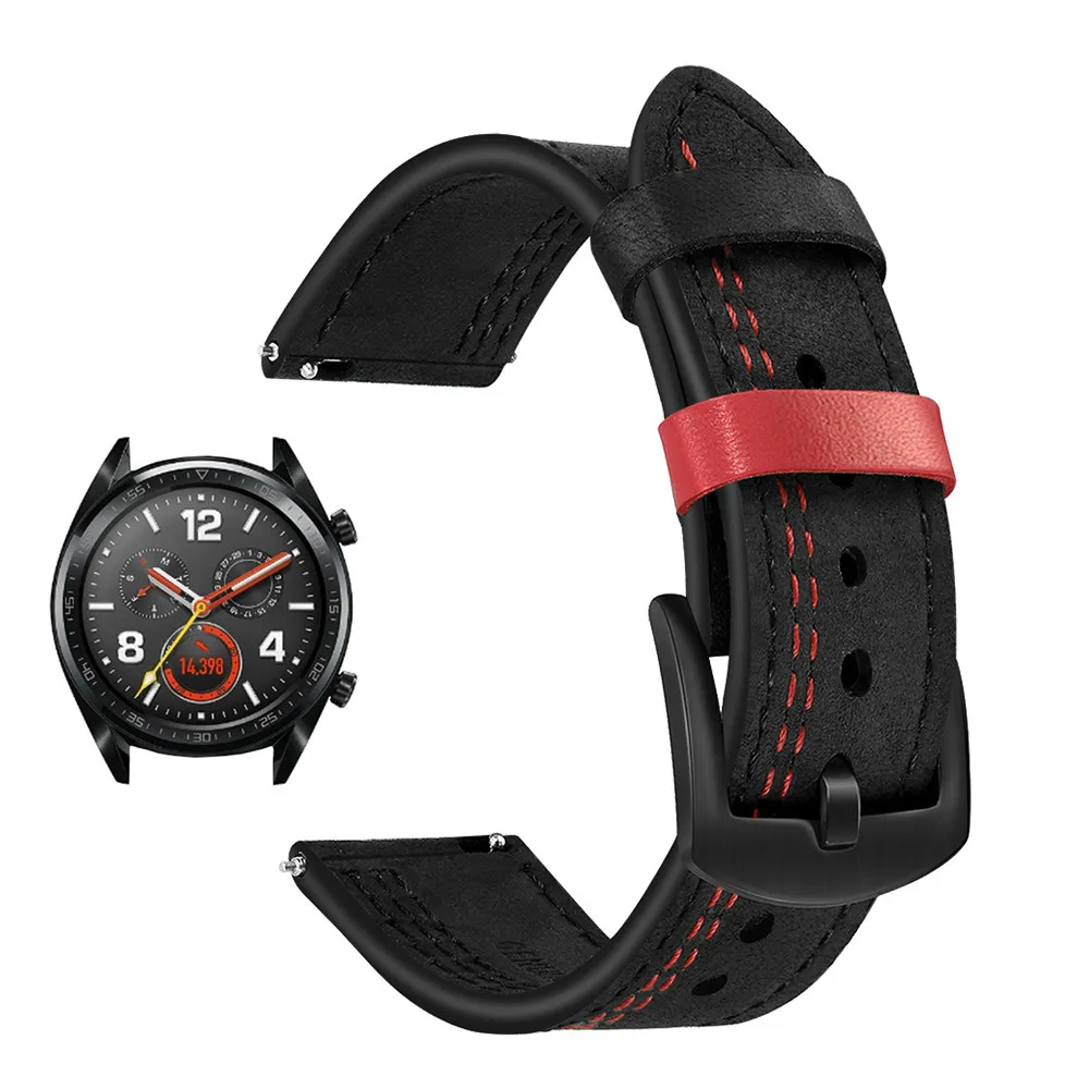 

22mm Unique Genuine Leather Watchband for Huawei Watch GT/Watch2 Pro/Classic/Honor Magic Quick Release Band Wrist Strap Bracelet