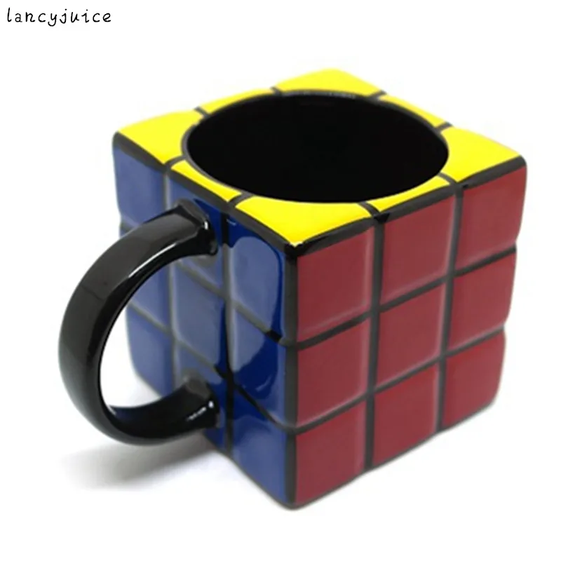 Novelty Coffee Mug Cube Shaped Ceramic cup Tea Cup Beverage Container