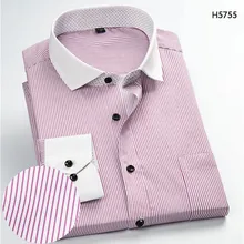 Элегантные мужские деловые свадебные рубашки, офисные рубашки, мужские рубашки с длинными рукавами, деловые повседневные рубашки в полоску