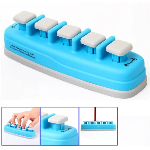 

2 PCS of (Blue Piano Electronic keyboard Hand Finger Exerciser Tension Training Trainer)