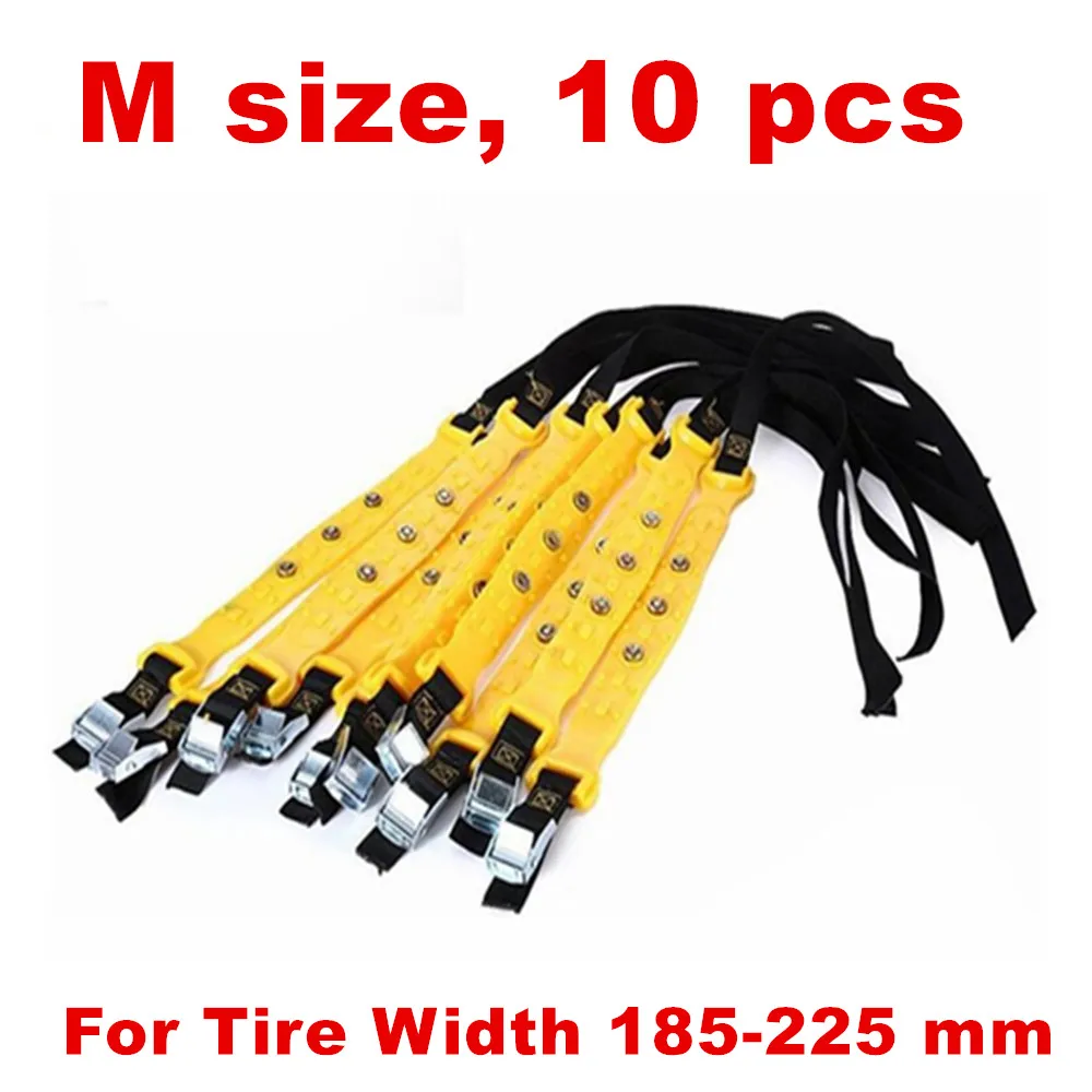 10PCS Auto Tire Snow Chains Anti-Skip Belt Safe Driving For Snow Ice Sand Muddy Offroad For Most Car SUV VAN Wheel