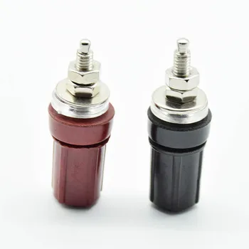 

2PCS Banana Jack The M4 Copper+Iron terminal Grounding column 4 mm banana plug js3-2 4mm red black