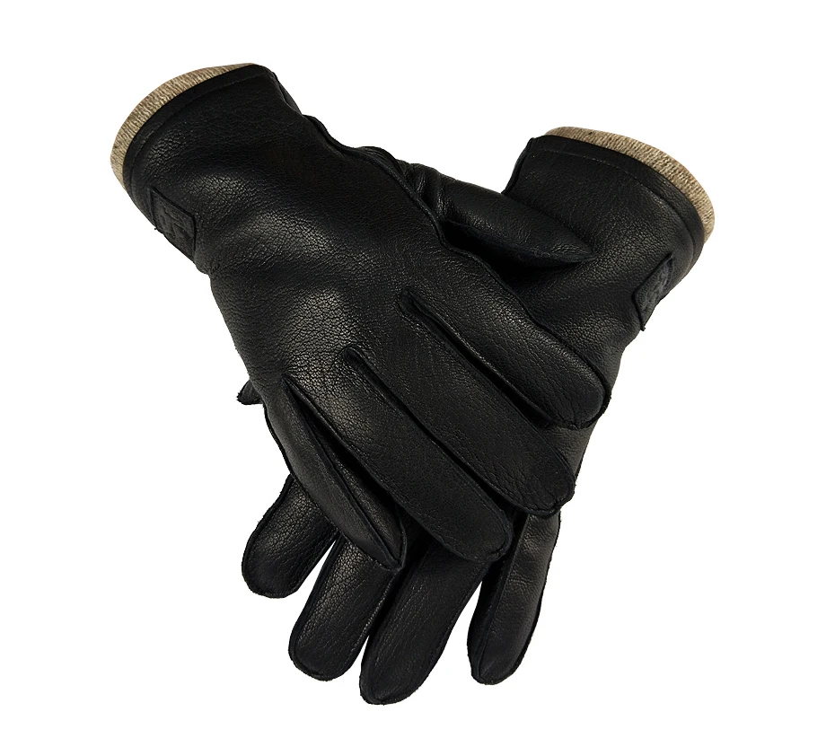 CHING YUN новые лучшие мужские зимние кожаные перчатки из оленьей кожи Теплые Мягкие внешние перчатки с подкладкой из 70% шерсти перчатки большого размера