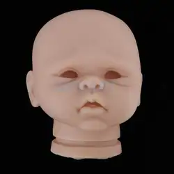 Ручной работы Неокрашенный 20 дюймов возрождается куклы глава лепить модель силиконовые голову резьба формы #5
