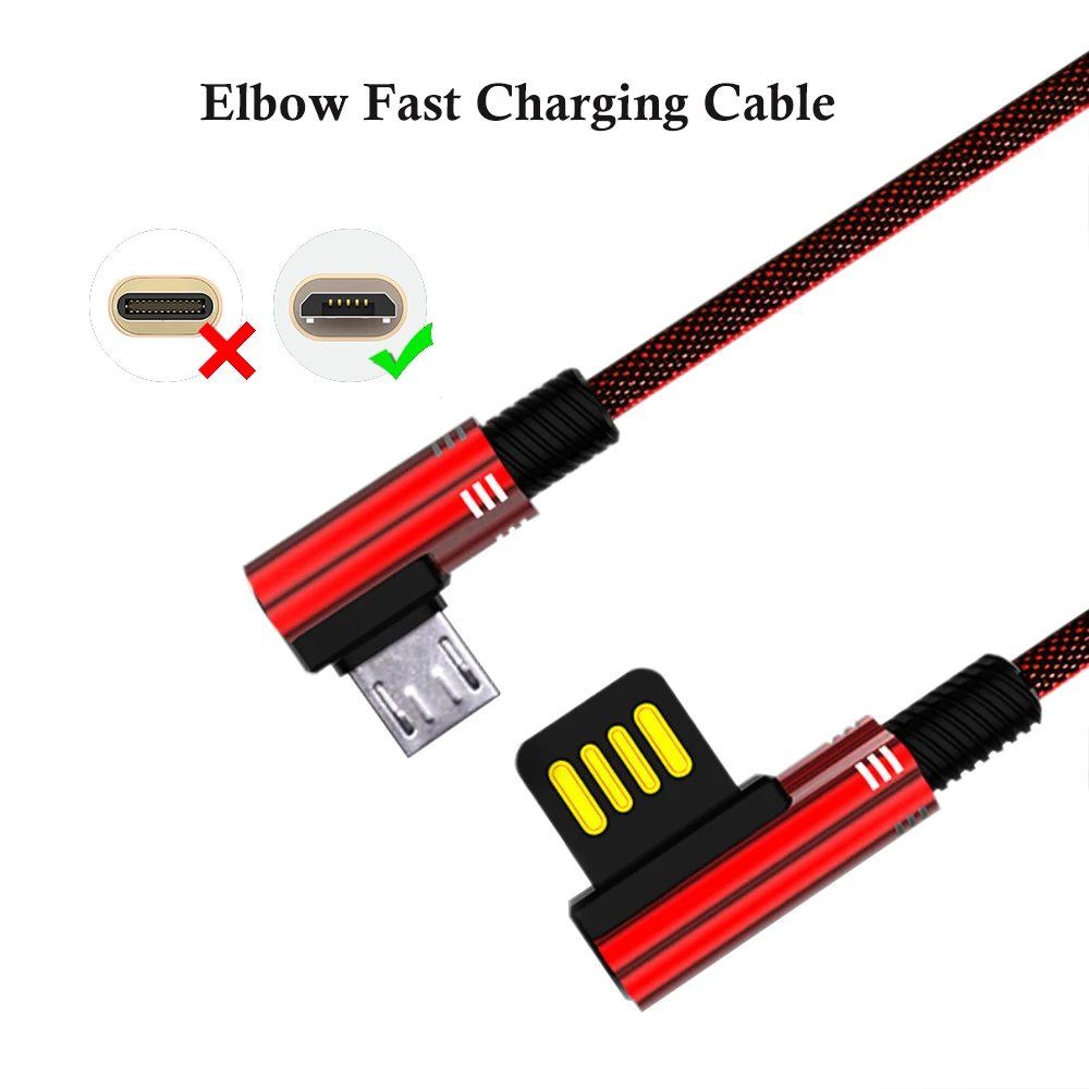 

Both Sides Reversible Micro USB Cable for Samsung Redmi LG Elbow Charger Cord Android Phone Wire for Charging Cable Data Sync