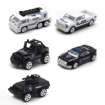 

Hot 5 Pcs Set Police Rescue Team Model 1:64 Alloy Car Educational Toy Car Christmas Birthday Gift for Kids