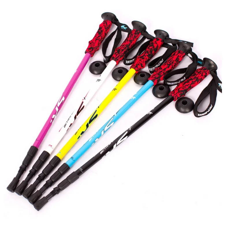 5 Color Hiking Alpenstock Carbon Fiber Climbing Cane Trekking Pioneer