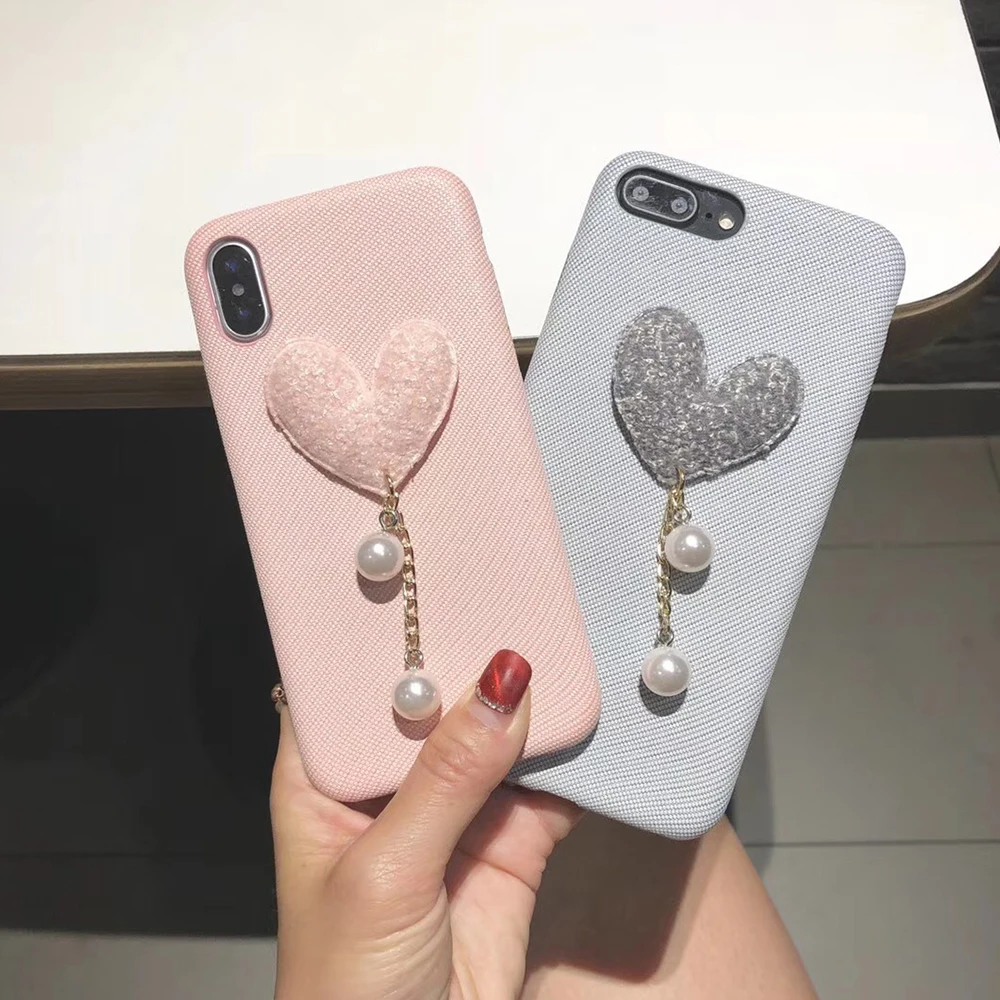 

MYSUN Lover Heart Pendant Phone Case For Apple iPhone X 8 7 6S 6 Plus Candy Color Cute Soft TPU Back Cover Cases For iPhone 10