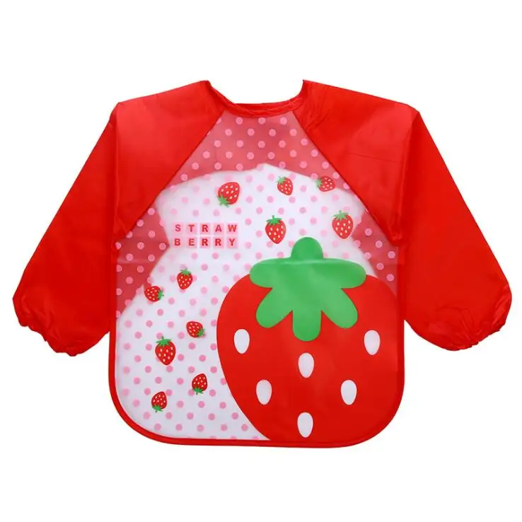 Cartoon Baby Long Sleeve Apron Waterproof Toddler Feeding Bibs Burp Cloth Children Painting Clothes Stuff Infant accessories baby bib feeding bib cotton bib set cotton bib children painting apron
