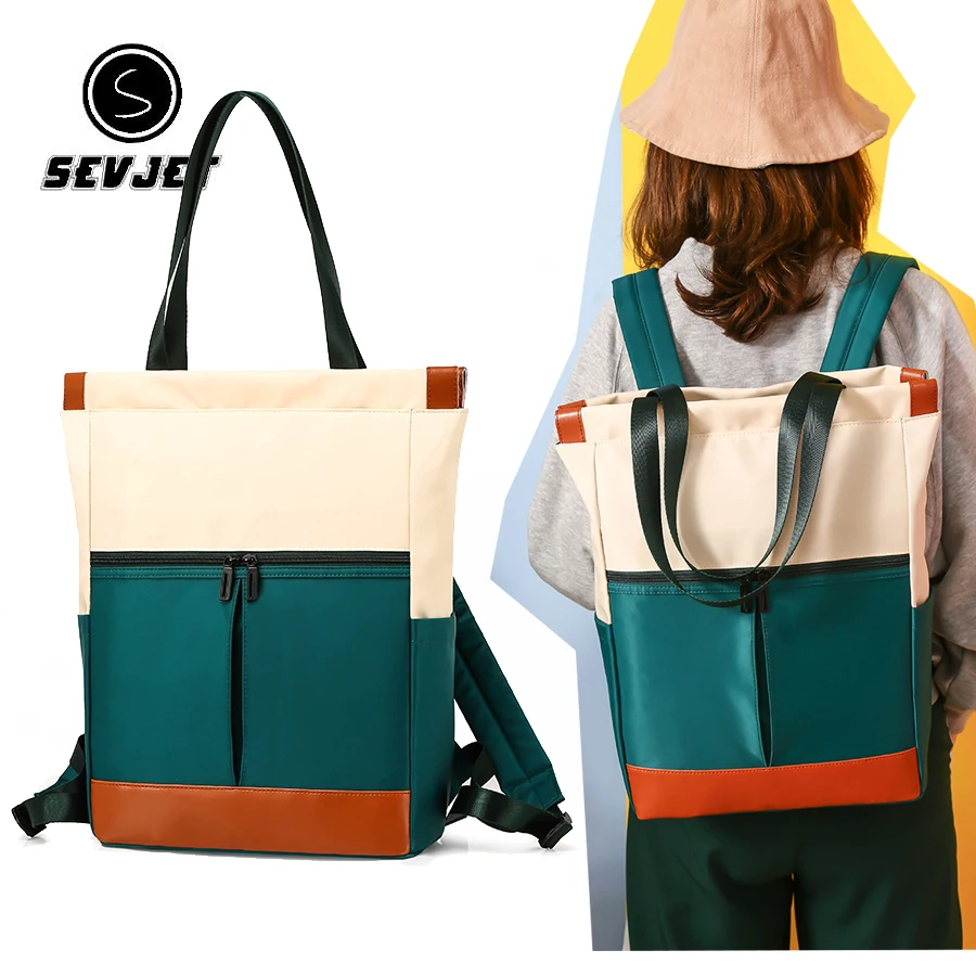 

Quality Women Backpack 2019 Patchwork Nylon School Bags for Women Mochila Feminina Large Travel Portable Shoulder Bags CJ897