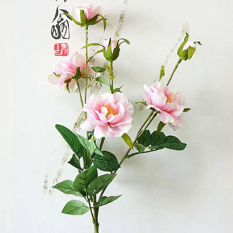 6 голов/Букет Свадебные искуственные цветы для декора яркие настоящие розы искусственные шелковые цветы невесты домашний декор для фотосъемки - Цвет: A4