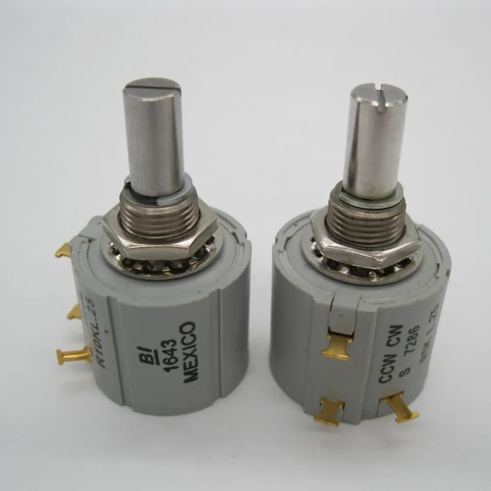 

Original Potentiometer, embroidery machine spare parts - CCW CW S 7286 R10K L.25, BI Mexico 2W Rotary Wirewound R10K