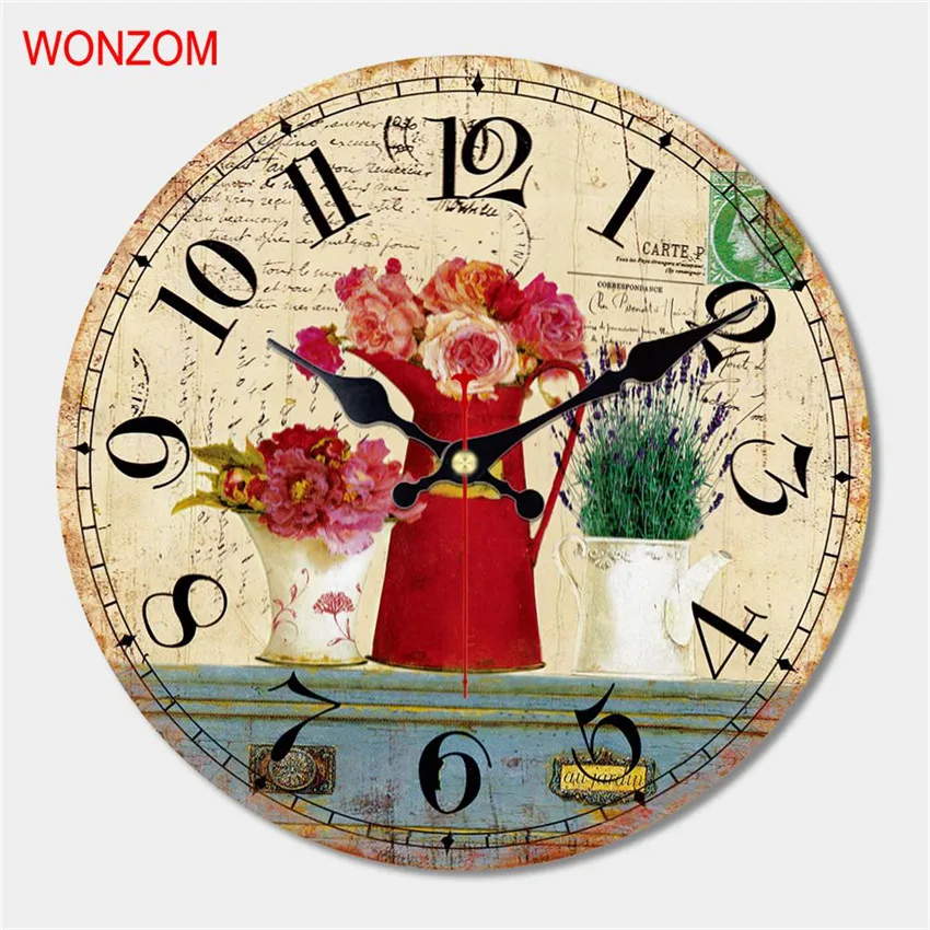 

WONZOM Beautiful Flower Design Large Wall Clock Silent Living Room Wall Decor Saat Home Decor Watch Wall 2017 Reloj De Pared New