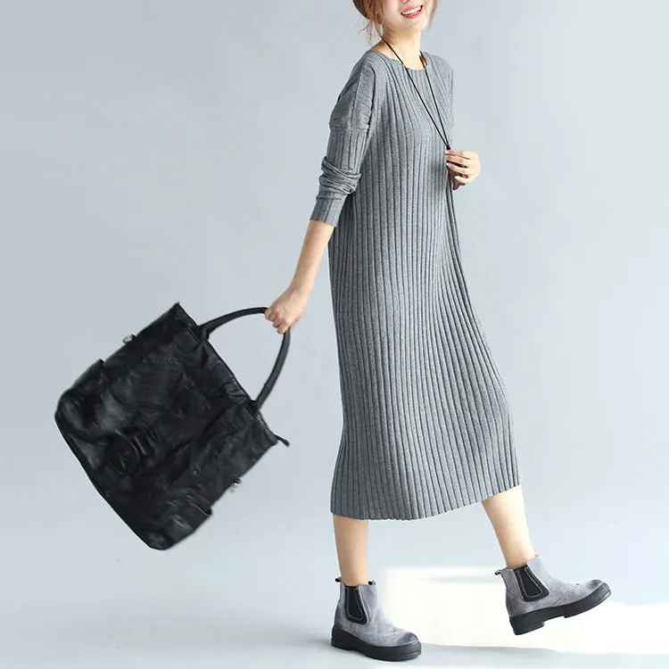 Women Autumn Long Dresses Knitted Clothing Korean Female Sweater Dress 2018 New Long Sleeve Fall Clothing CH794 (16)