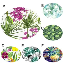 Популярный коврик нескользящий кухонный ковер для гостиной тропический узор с листьями растений круглый фланелевый нескользящий коврик в ванную 10мая 22