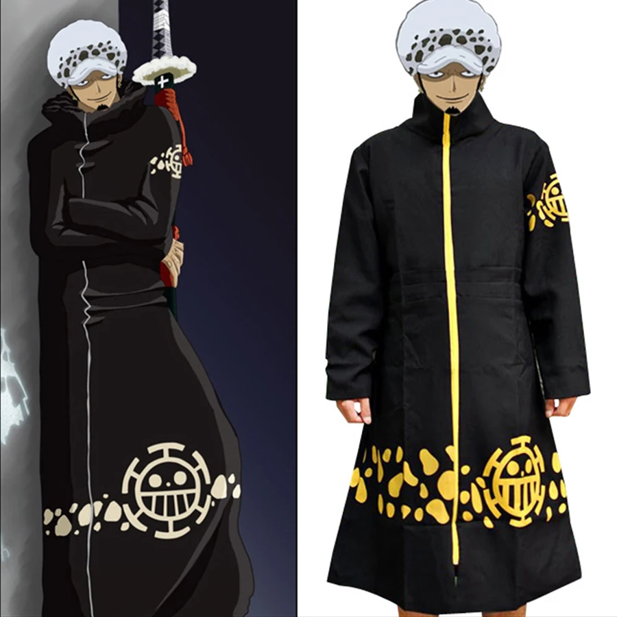 

ONE PIECE Trafalgar Law (Trafalgar D Water Law) Long Cloak Unisex Jacket Hot Saleing Halloween Cosplay Costume Cosplay fantasias