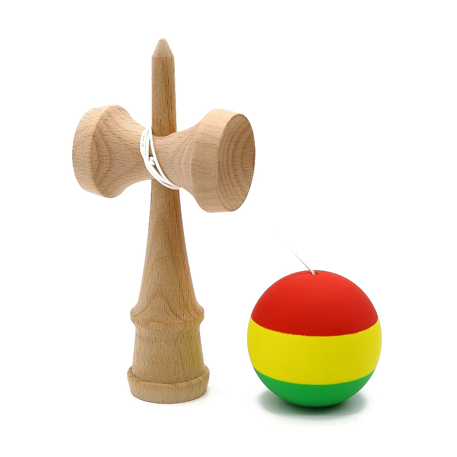 Полосатый резиновая кендама эластичный матовый Профессиональный Kendama деревянная игрушка искусный мячик для жонглирования игра игрушка подарок для детей и взрослых