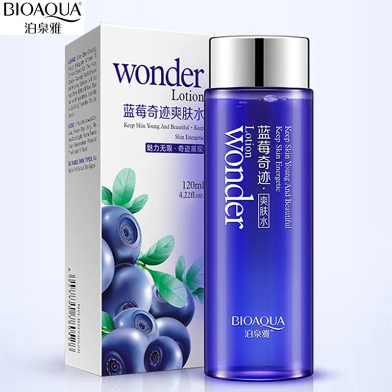 

BIOAQUA 120ml Blueberry Facial Toner Water Enriched Nourishing Face Care Nutrition Hydrating Moisturizing Whitening Tonic Liquid