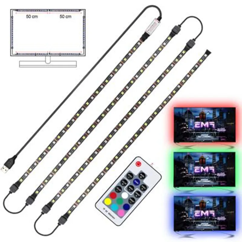

IP20/IP65 Flexible Strip Light USB LED Strip 5050 SMD RGB+White With RF Remote Controller RGBW TV Background Lightgting
