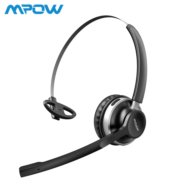 Скидка Mpow HC3 Bluetooth 5,0, наушники с двойным шумоподавлением, микрофон, прозрачная Беспроводная и Проводная гарнитура для ПК, ноутбука, телефонов колл ц...