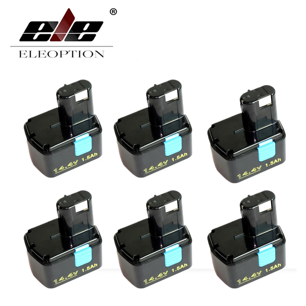 ELEOPTION 6 шт. Перезаряжаемые Батарея для Hitachi 14 4 В EB1414S EB1412S EB1414 EB1414L C 2 CJ 14DL DH DS 14DAF2|battery