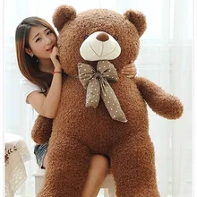 Большой прекрасный темно-коричневый плюшевый мишка кукла конфеты цвета плюшевый мишка с пятнами бант плюшевая игрушка кукла подарок на день рождения около 120 см
