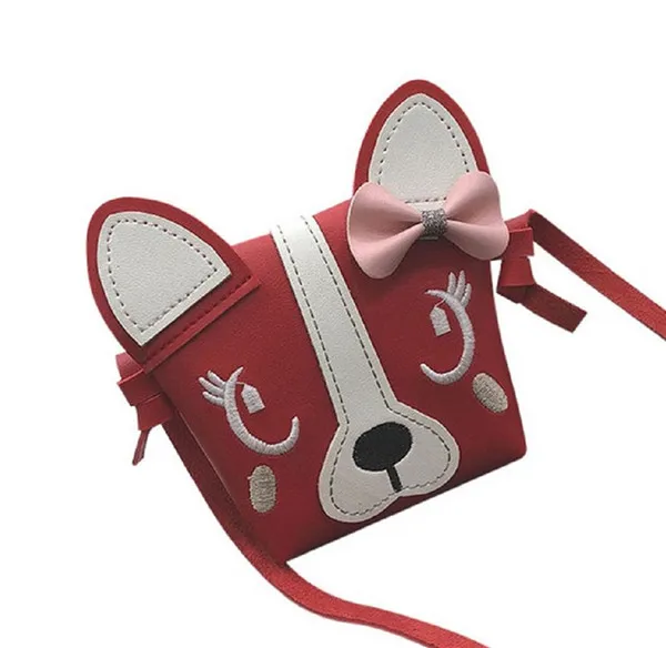 PUDCOCO Горячая Красивая Детская мини-сумка через плечо для девочек Милая собачка с бантом модная детская сумка на плечо - Цвет: Красный